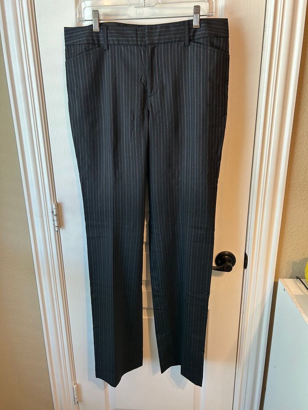Club Monaco Black and Blue Striped Navy Wide Leg Pants 10
